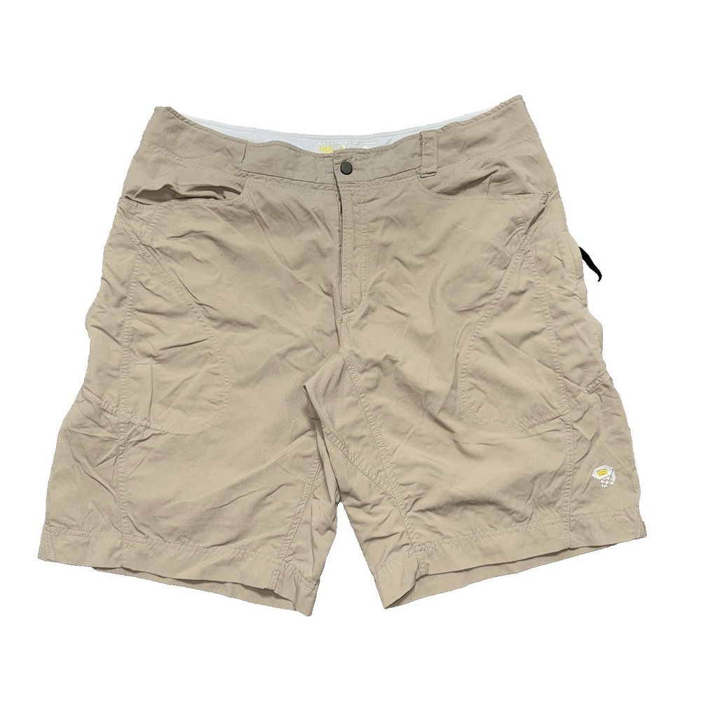 Mountain Hardwear Mens Size XL Hiking Cargo Shorts Beige Nylon 11" Inseam *READ*